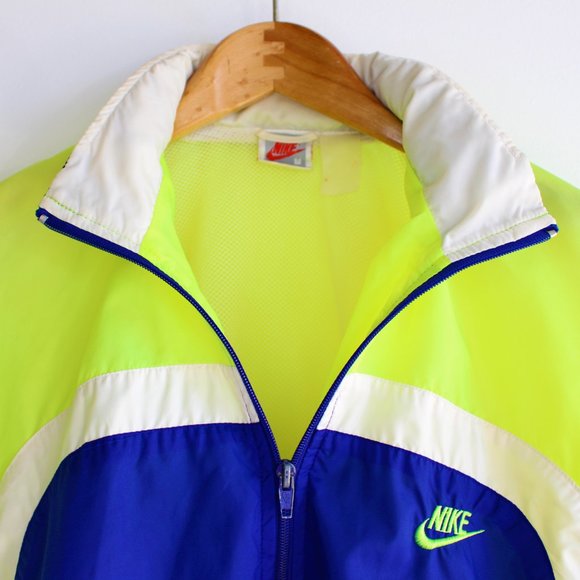 Vintage 80's Nike Yellow Color Block Windbreaker - Picture 7 of 10